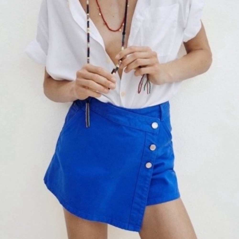 Zara Blue Asymmetrical Skirt